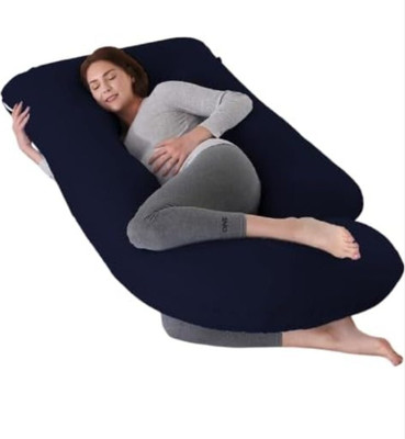 Aastha Handicrafts Polyester Fibre Solid Pregnancy Pillow Pack of 1(Navi-Blue)