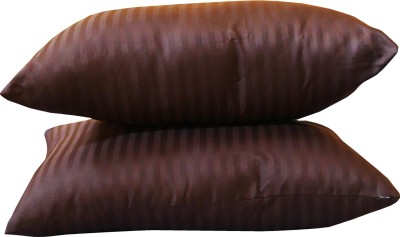 JDX Polyester Fibre Stripes Sleeping Pillow Pack of 2(Brown)