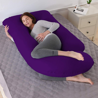 Mojo J SHAPE Microfibre Solid Pregnancy Pillow Pack of 1(Purple)