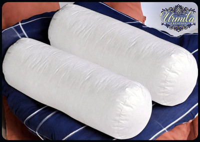 Urmila Creation Microfibre Bolster Pack of 2 Solid Round(White)