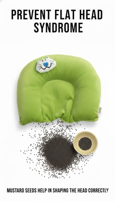 Girdhar Polyester Fibre, Mustard Seeds Sleeping Pillow Pack of 1 Solid Pillow(Green, Pink, Blue, Grey, Hello)