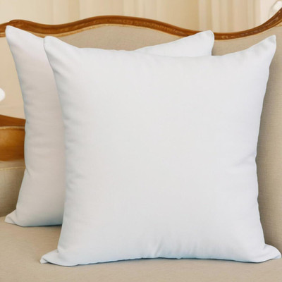 LUXE HOME INTERNATIONAL Microfibre Cushion Pack of 2 Stripes(White)
