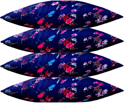 Changers Microfibre Floral Sleeping Pillow Pack of 4(Blue)