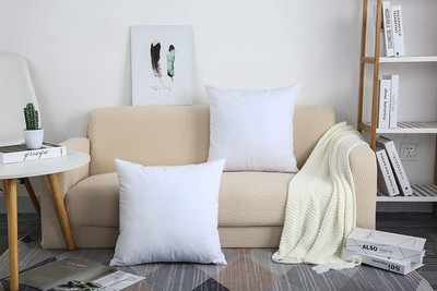 Urban Arts Prime 20x20 Polyester Fibre Solid Cushion Pack of 2(White)