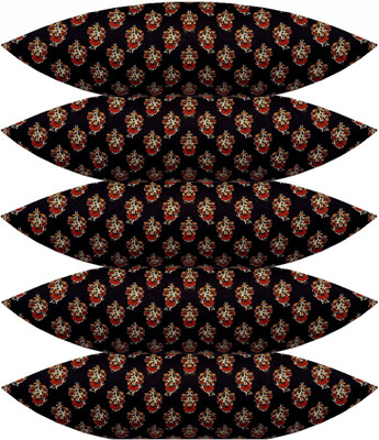 GKM Microfibre Floral Sleeping Pillow Pack of 5(Black)