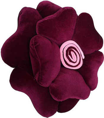 VISHAL TRADER Microfibre Cushion Pack of 1 Floral Flower Cushion(Purple)