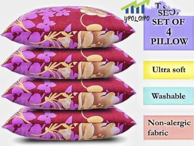 GUNVAR INDIA PRIVATE LIMITED LUXURY Polyester Fibre Solid Sleeping Pillow Pack of 4(Pink)