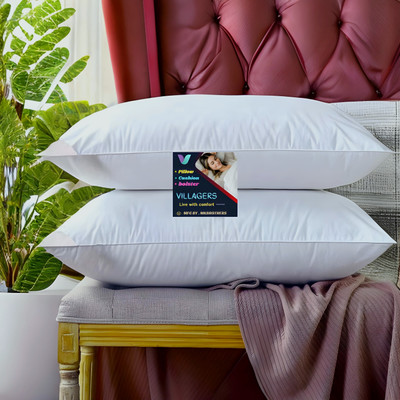 NKSNIMYSTORE LUXURY Microfibre Abstract Sleeping Pillow Pack of 2(White)