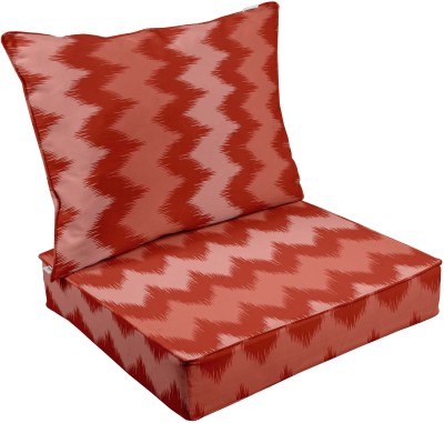 Vargottam Foam Stripes Chair Pad Pack of 2(Red1)