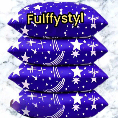 fulffystyl SOFT Microfibre Abstract Sleeping Pillow Pack of 4(Blue)