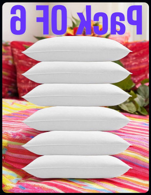 JAYOG ENTERPRISE White Pillow 6 Microfibre Solid Sleeping Pillow Pack of 6(White)