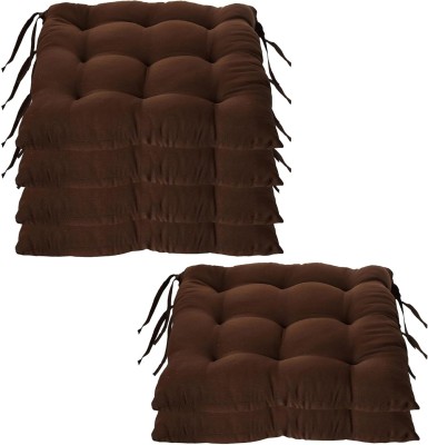 Barbican Microfibre Solid Chair Pad Pack of 6(Brown)