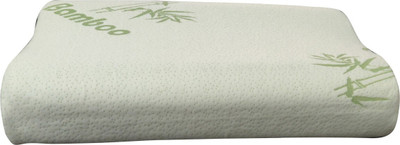 LINENWALAS Foam Solid Orthopaedic Pillow Pack of 1(White & Blue)