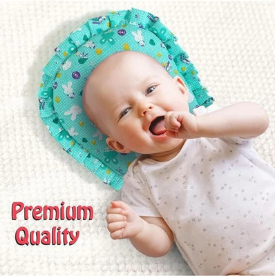Little gg Cotton Baby Pillow Pack of 1 Solid(Green)