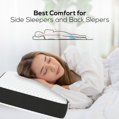 araami BED SLIPPING MEMORY FOAM ORTHOPEDIC MEDICAL CONTONER PILLOW AND CUSHION Memory Foam Solid Orthopaedic Pillow Pack of 1(Black)