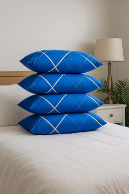 STOMIA Polyester Fibre Sleeping Pillow Pack of 4 Abstract STOMIA(Blue)