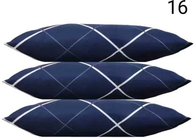 STOMIA STOMIA LUXURY SOFT PILLOW Polyester Fibre Solid Sleeping Pillow Pack of 3(Blue)