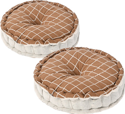 KUBER INDUSTRIES Microfibre Solid Chair Pad Pack of 2(Brown)