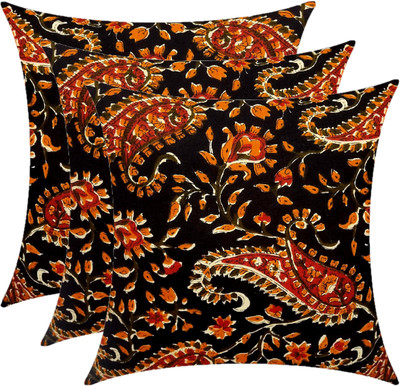 Changers Microfibre Cushion Pack of 3 Floral(Blue, Multicolor)