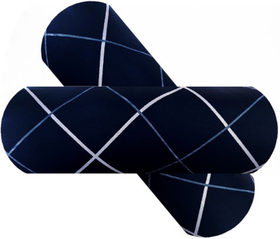 GKM 2 Bolster Microfibre Geometric Bolster Pack of 2(Blue)