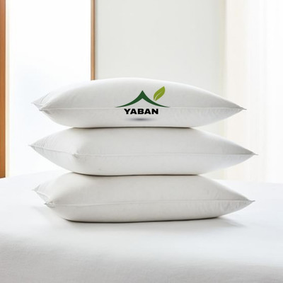 YABAN LUXURY Cotton Abstract Sleeping Pillow Pack of 3(White)