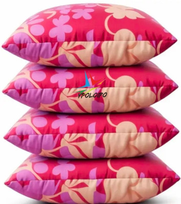 LIPONOS LUXURY Polyester Fibre Solid Sleeping Pillow Pack of 4(Pink)