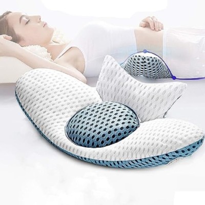 BLAPOXE Lumbar Support Pillow for Sleeping, 3D Air Mesh Lumbar Pillow for Bed Polyester Fibre Solid Lumbar Pillow Pack of 1(White)