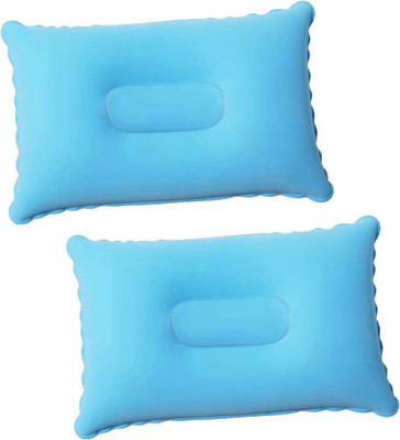 GUJISH Inflatable Travel Pillow 34X22CM SIZE – Best to Flights Long Journeys-MULTICOLOR Air Stripes Travel Pillow Pack of 2(SKY BLUE)