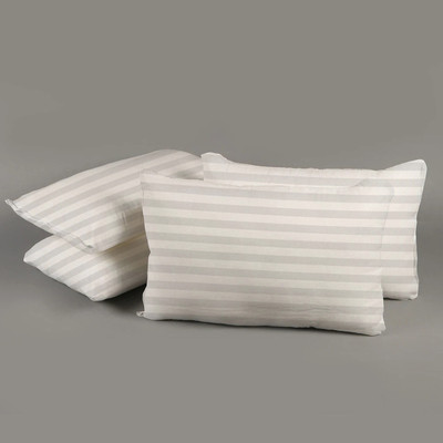 Anil Enterprises Cotton Satin Striped Rectangular Pillow Cushion Fillers Inserts For Bed, Sofa Microfibre Solid Cushion Pack of 4(White)