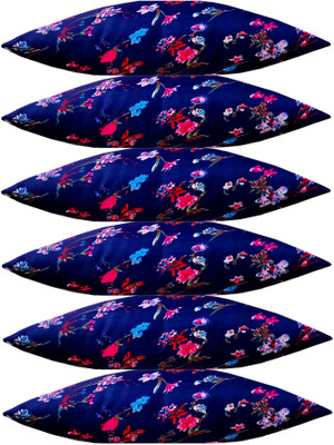 Changers Microfibre Floral Sleeping Pillow Pack of 6(Blue)