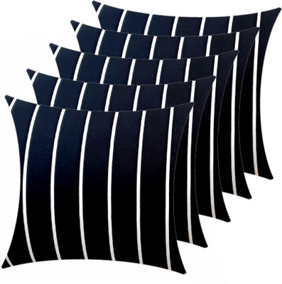 Changers Microfibre Cushion Pack of 5 Stripes(Black)