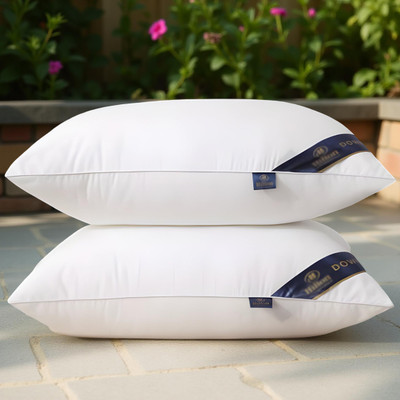 CIEZAR Microfibre Solid Sleeping Pillow Pack of 2(White)