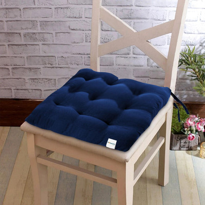 HOMESTIC by Kuber Industries Microfibre Chair Pad Pack of 1 Solid(Navy Blue)