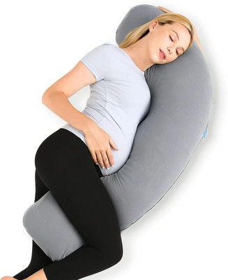Soo Jaoo Maternity Pillow Microfibre Solid Pregnancy Pillow Pack of 1(Grey)