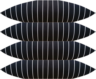 ACTOS Microfibre Stripes Sleeping Pillow Pack of 4(Black)