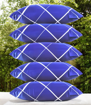 YPOLOIPO Polyester Fibre Sleeping Pillow Pack of 5 Solid LUXURY(Blue)