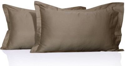 LINENWALAS Microfibre Solid Sleeping Pillow Pack of 2(Ash Brown)