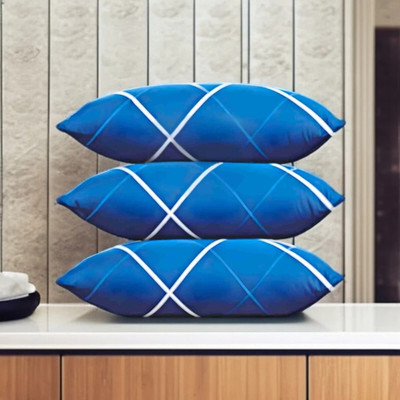 Regnar Microfibre Sleeping Pillow Pack of 3 Solid(Blue)