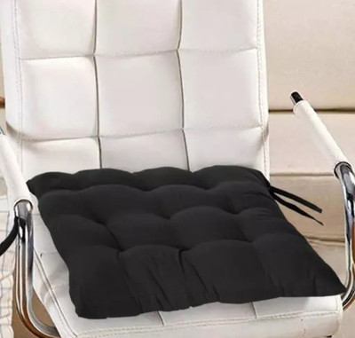 THM Royal Microfibre Solid Chair Pad Pack of 1(Black)