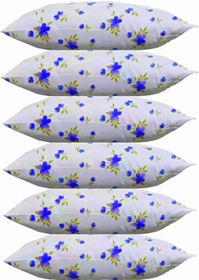 Texlux Cotton Sleeping Pillow Pack of 6 Solid LUXURY(Blue)