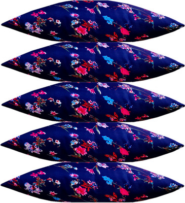 Swikon star Microfibre Floral Sleeping Pillow Pack of 5(Blue)