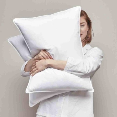 GUNVAR INDIA PRIVATE LIMITED LUXURY Polyester Fibre Abstract Sleeping Pillow Pack of 2(White)