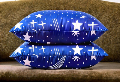 YPOLOIPO LUXURY Polyester Fibre Abstract Sleeping Pillow Pack of 2(Blue)