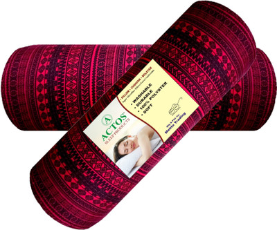 ACTOS Microfibre Abstract Bolster Pack of 2(Maroon)