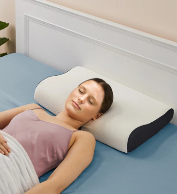 GURED Memory Foam Solid Orthopaedic Pillow Pack of 1(Black)