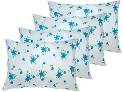 SANJU BROTHER Microfibre Floral Sleeping Pillow Pack of 4(Blue)