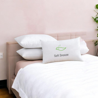 SOFT SNOOZE Soft Luxury Microfibre Solid Sleeping Pillow Pack of 3(White)