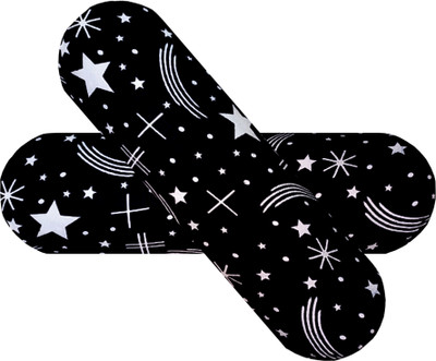 SANJU BROTHER LUXORY Microfibre Abstract Bolster Pack of 2(Black)