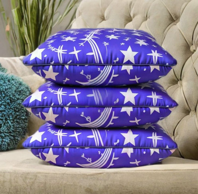 LIPONOS LUXURY Polyester Fibre Abstract Sleeping Pillow Pack of 3(Blue)