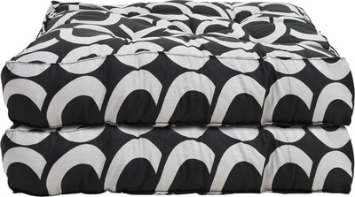KUBER INDUSTRIES Microfibre Geometric Chair Pad Pack of 2(Black)